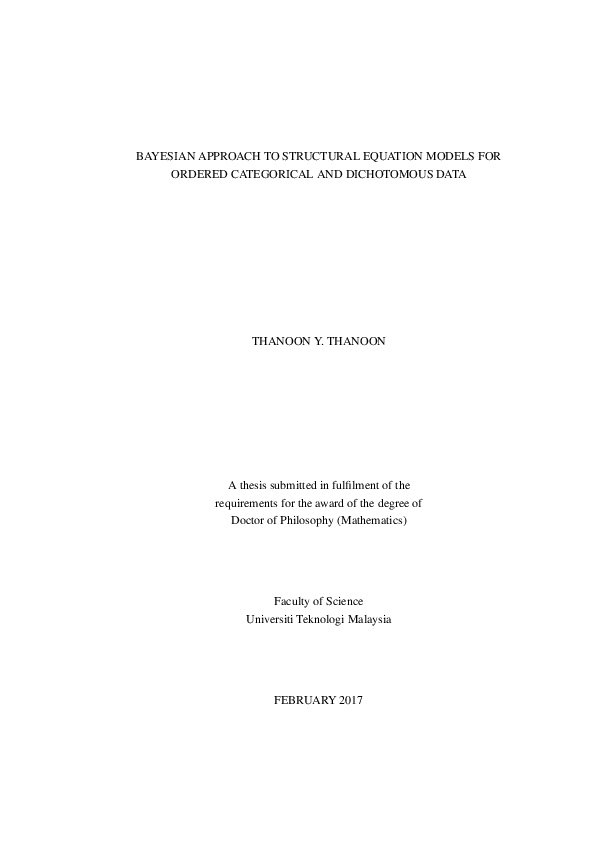 (PDF) Bayesian Approach to Structural Equation Models: for Ordered ...