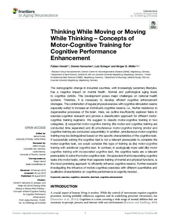 (PDF) Thinking While Moving or Moving While Thinking – Concepts of ...