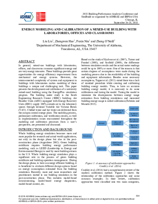 (PDF) Energy Modeling and Calibration of a Mixed-Use Building with ...