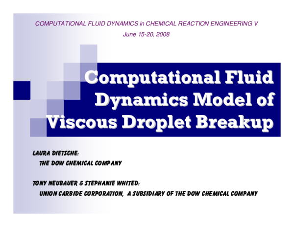 (PDF) Computational fluid dynamics model of viscous droplet breakup
