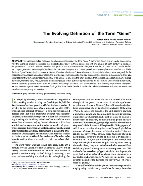 (PDF) Faculty of 1000 evaluation for The evolving definition of the ...
