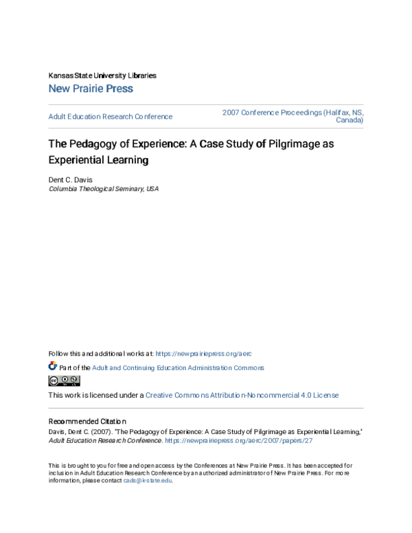 (PDF) The Pedagogy of Experience:A Case Study of Pilgrimage as ...