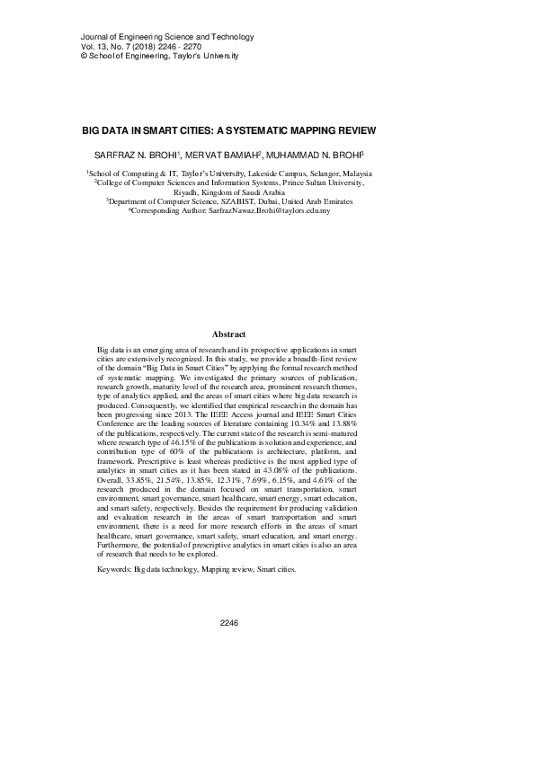 (PDF) Big Data in Smart Cities: A Systematic Mapping Review