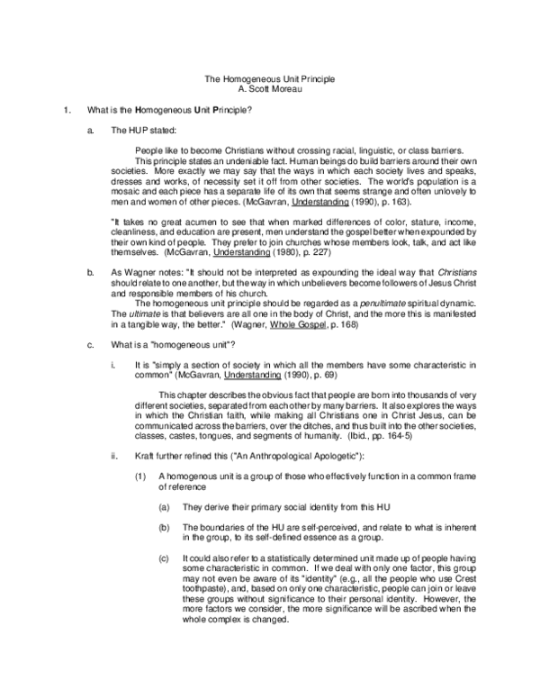 (PDF) The Homogeneous Unit Principle