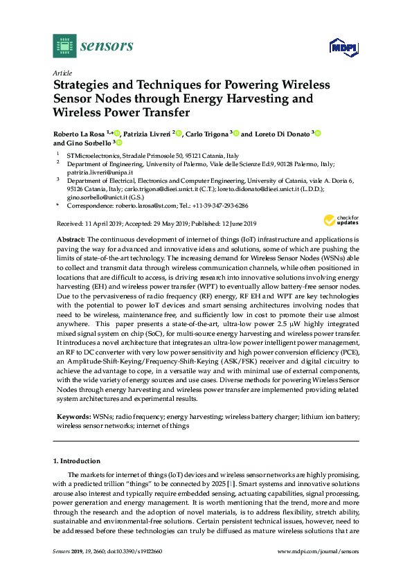 (PDF) Strategies and Techniques for Powering Wireless Sensor Nodes ...