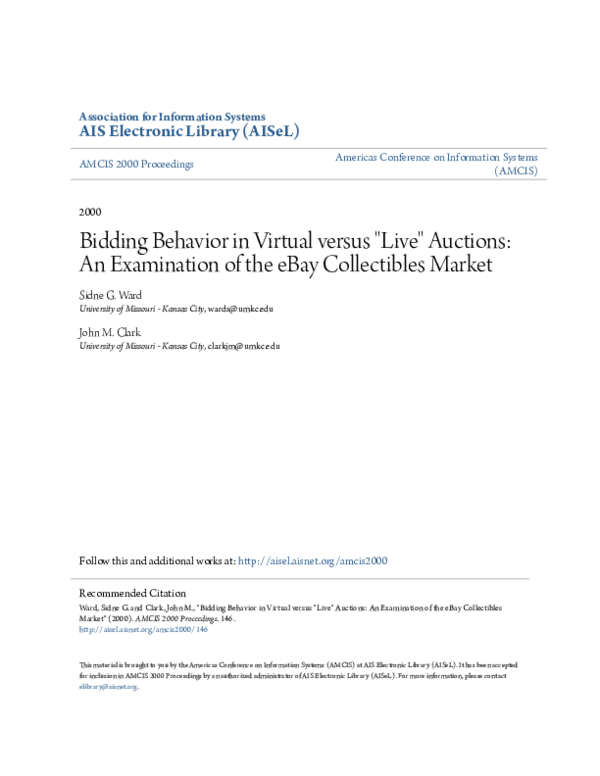 (PDF) Bidding Behavior in Virtual versus 