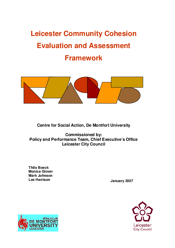 (PDF) Leicester Community Cohesion Evaluation and Assessment Framework