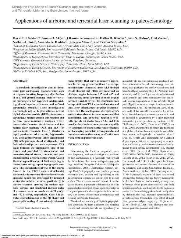 (PDF) Applications of airborne and terrestrial laser scanning to ...
