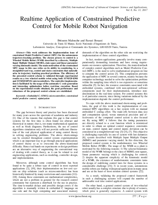 (PDF) Realtime Application of Constrained Predictive Control for Mobile ...