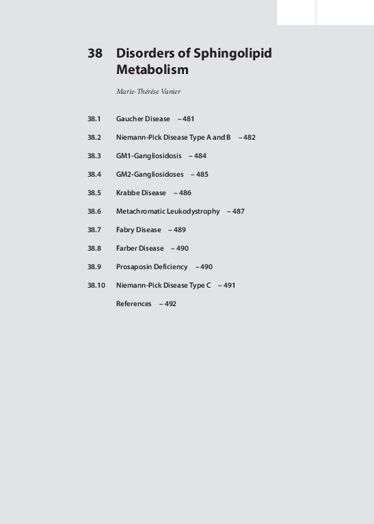 (PDF) Disorders of Sphingolipid Metabolism