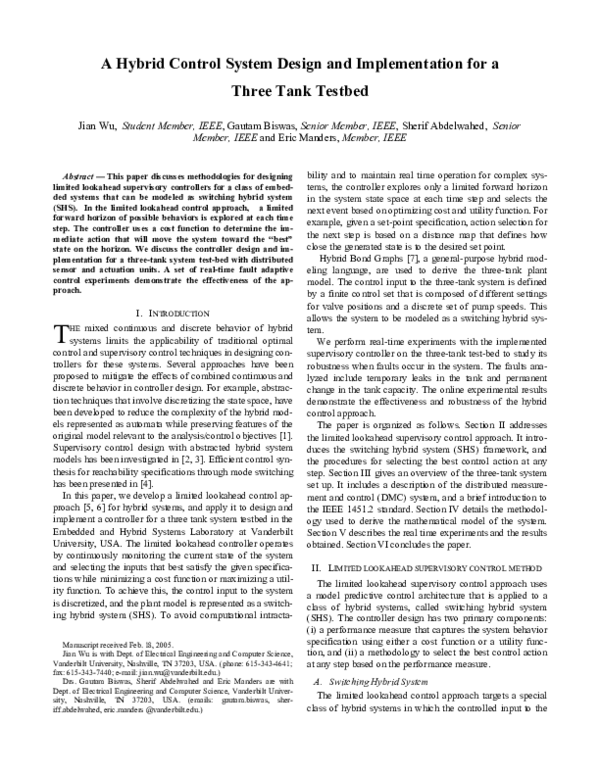 (PDF) A hybrid control system design and implementation for a three