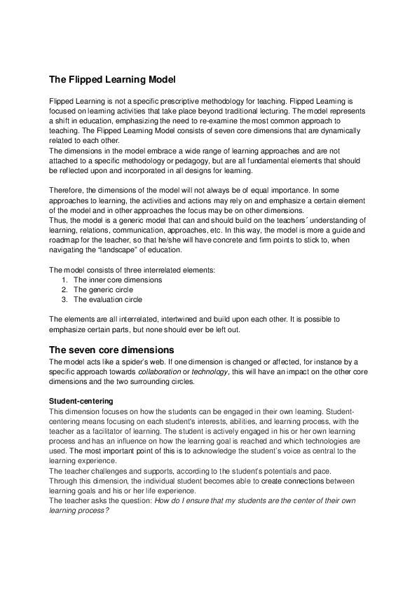 (PDF) The Flipped Learning model