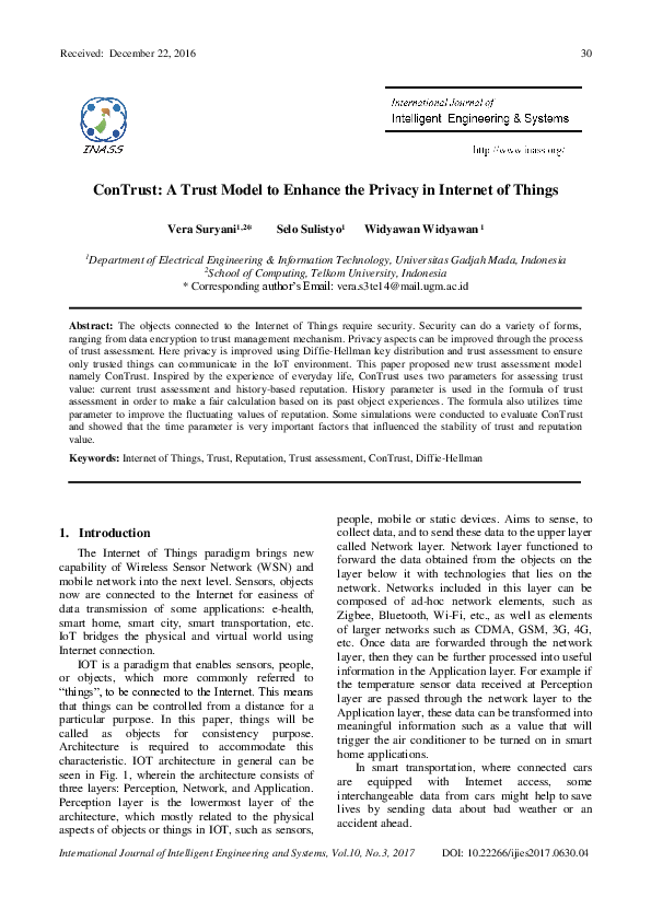 (PDF) ConTrust: A Trust Model to Enhance the Privacy in Internet of Things