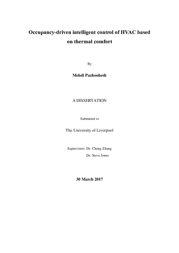 (PDF) Occupancy-driven intelligent control of HVAC based on thermal comfort