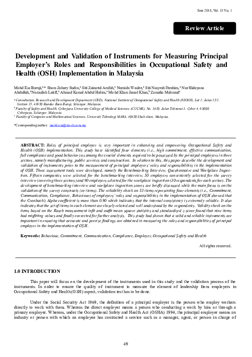 (PDF) Development and Validation of Instruments for Measuring Principal ...