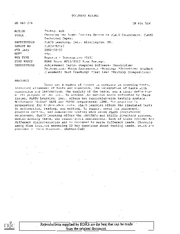 (PDF) Option in PLATO Courseware