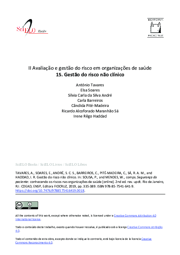 (PDF) Gestão do risco não clínico Irene Haddad Academia.edu