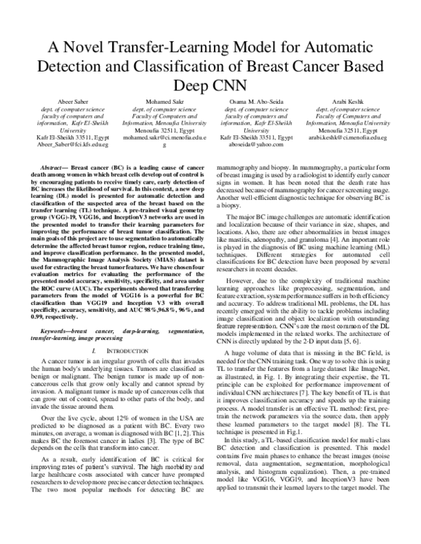 (PDF) A Novel Transfer-Learning Model for Automatic Detection and ...