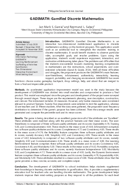 (PDF) GADIMATH: Gamified Discrete Mathematics