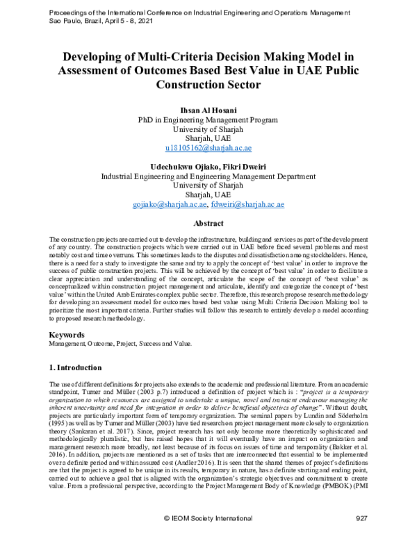 (PDF) Developing of Multi-Criteria Decision Making Model in Assessment ...