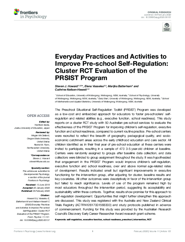 (PDF) Everyday Practices and Activities to Improve Pre-school Self ...