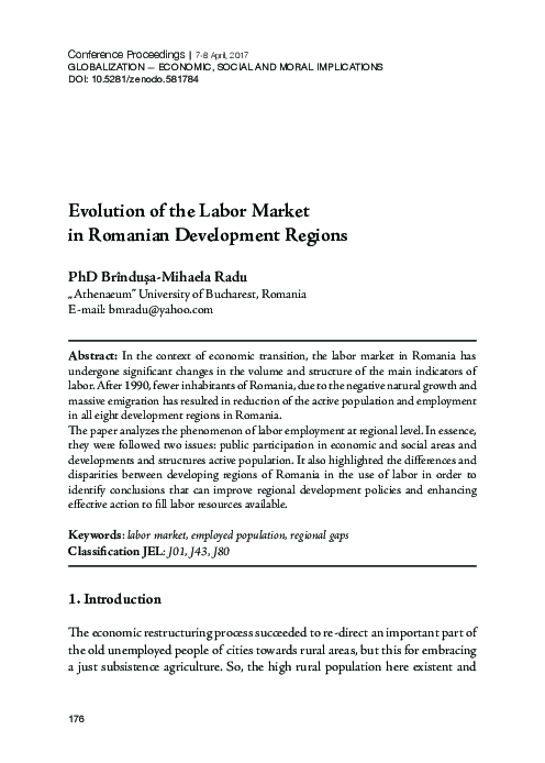 (PDF) Evolution of the Labor Market in Romanian Development Regions