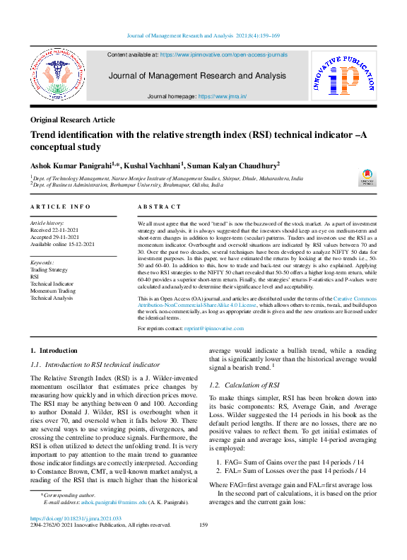 (PDF) Trend identification with the relative strength index (RSI ...
