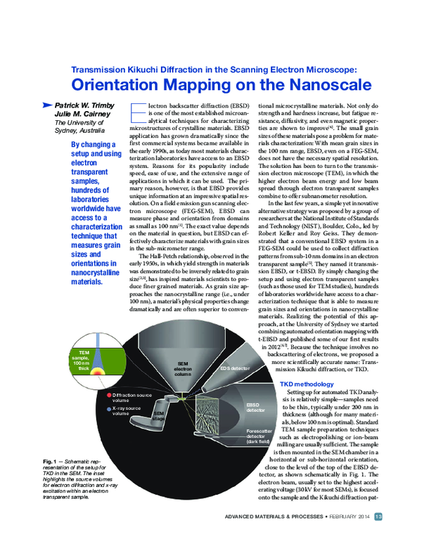 (PDF) Transmission Kikuchi Diffraction in the Scanning Electron