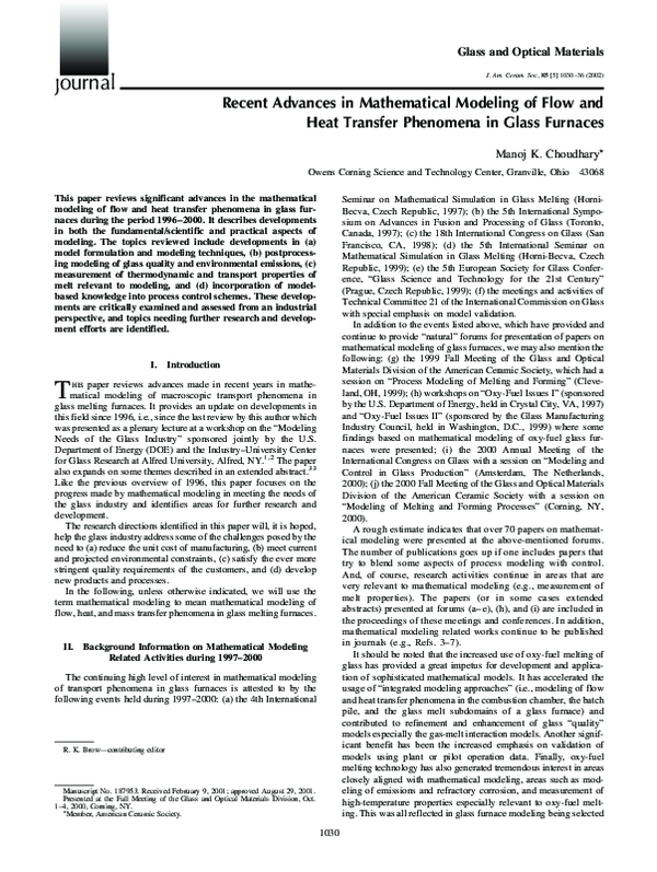(PDF) Recent advances in mathematical modeling of flow and heat ...