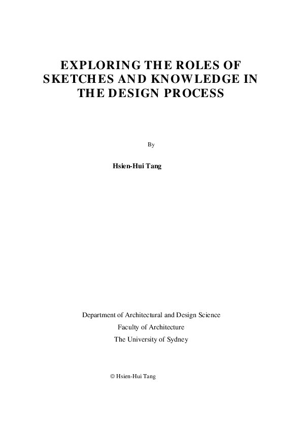 (PDF) Exploring the Roles of Sketches and Knowledge in the Design Process