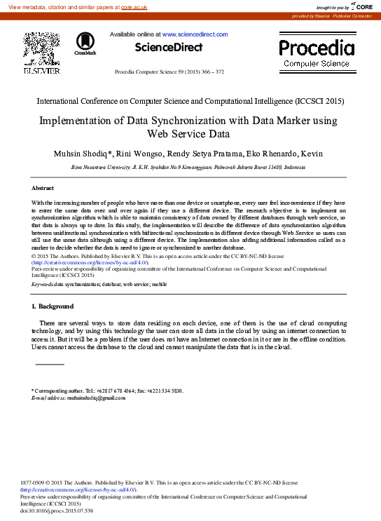 (PDF) Implementation of Data Synchronization with Data Marker Using Web ...