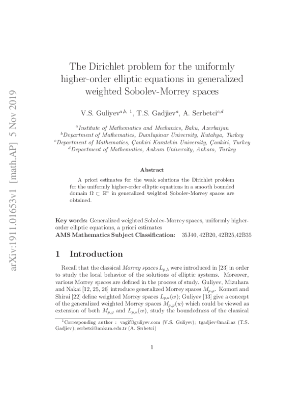 (PDF) The Dirichlet problem for the uniformly higher-order elliptic ...