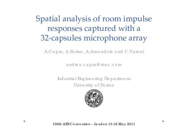 (PDF) Spatial Analysis of Room Impulse Responses Captured with a 32 ...