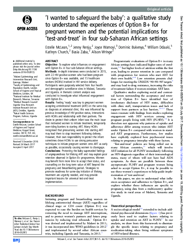 (PDF) ‘I wanted to safeguard the baby’: a qualitative study to ...
