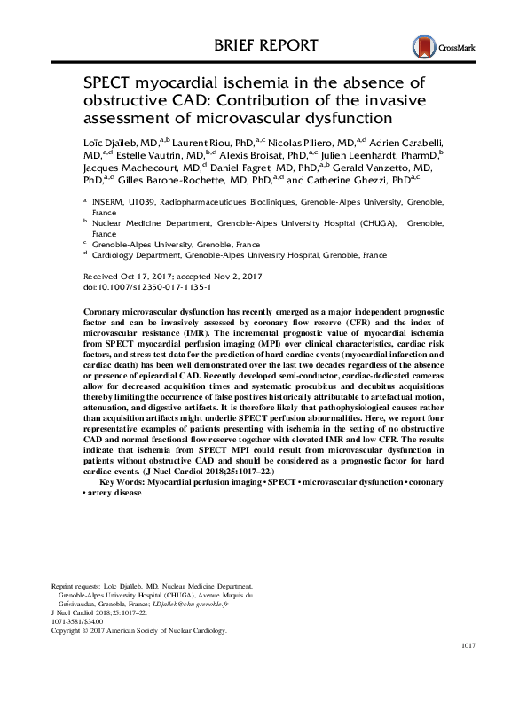 (PDF) SPECT myocardial ischemia in the absence of obstructive CAD ...