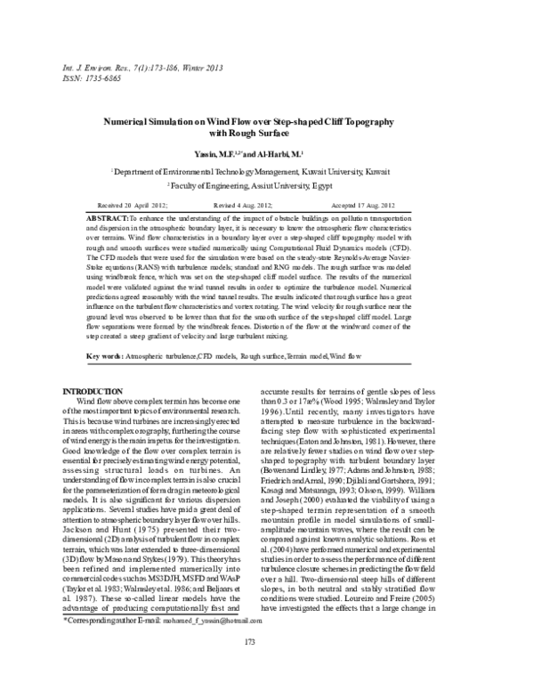 (PDF) Numerical Simulation on Wind Flow over Step-shaped Cliff ...