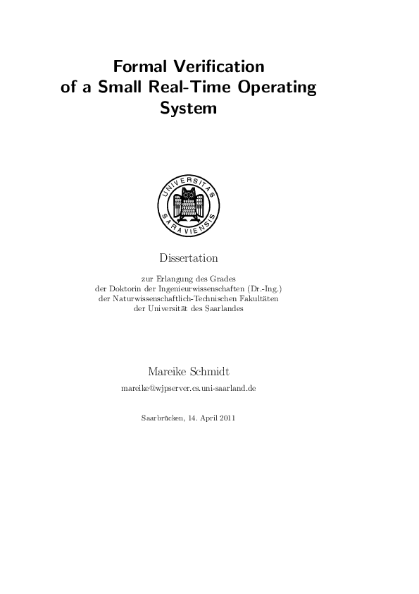(PDF) Formal verification of a small real-time operating system
