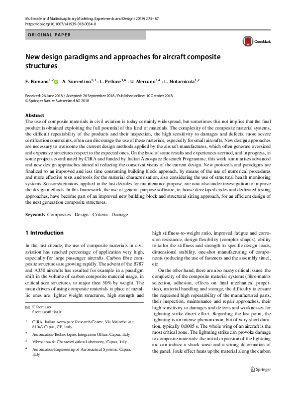 (PDF) New design paradigms and approaches for aircraft composite structures