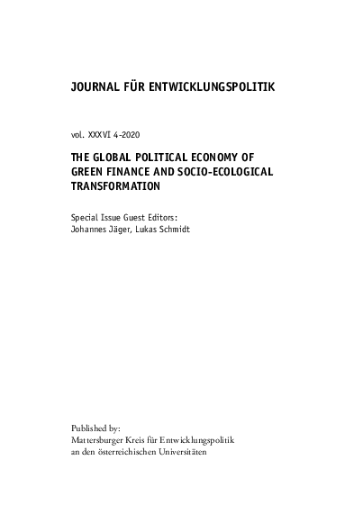 (PDF) The Global Political Economy of Green Finance and Socio ...