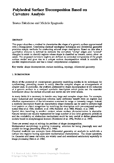 (PDF) Polyhedral Surface Decomposition Based on Curvature Analysis
