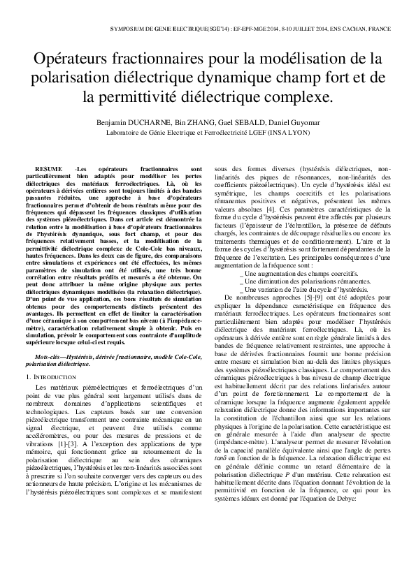 (PDF) Relation entre les opérateurs fractionnaires pour la modélisation ...