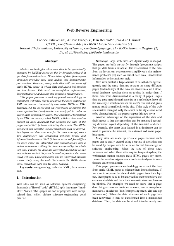 (PDF) Web Reverse Engineering