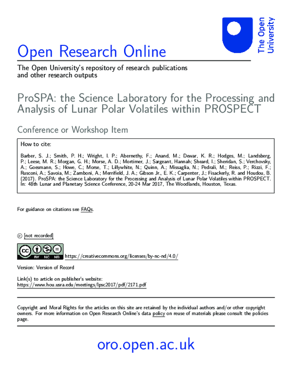 (PDF) ProSPA: the Science Laboratory for the Processing and Analysis of ...