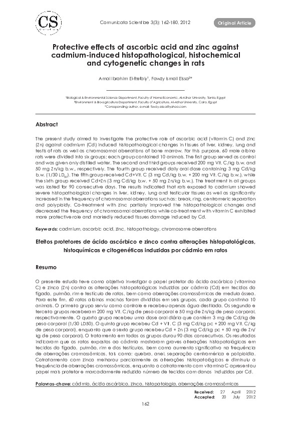 (PDF) Protective effects of ascorbic acid and zinc against cadmium ...
