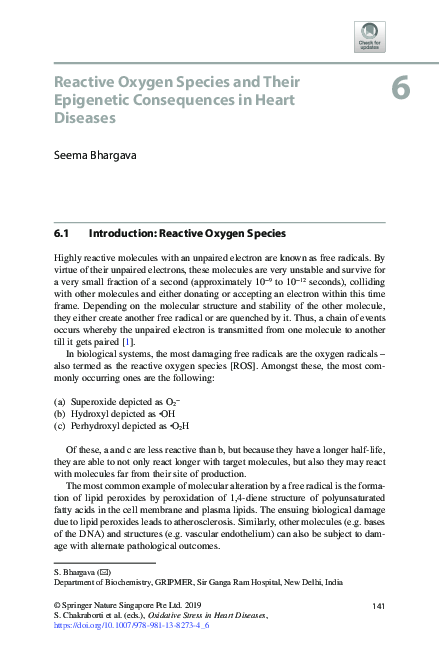 (PDF) Reactive Oxygen Species and Their Epigenetic Consequences in ...