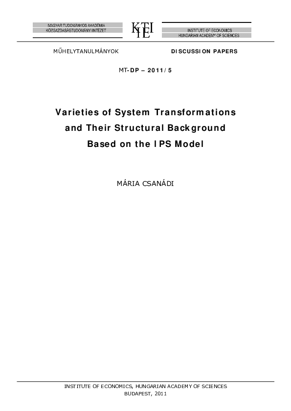 (PDF) Varieties of System Transformations and Their Structural ...