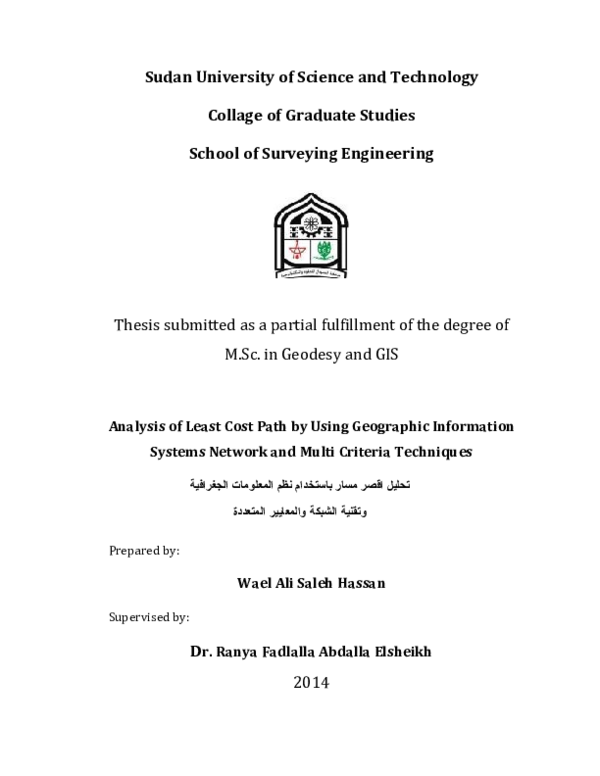 (PDF) Analysis of Least Cost Path by Using Geographic Information ...