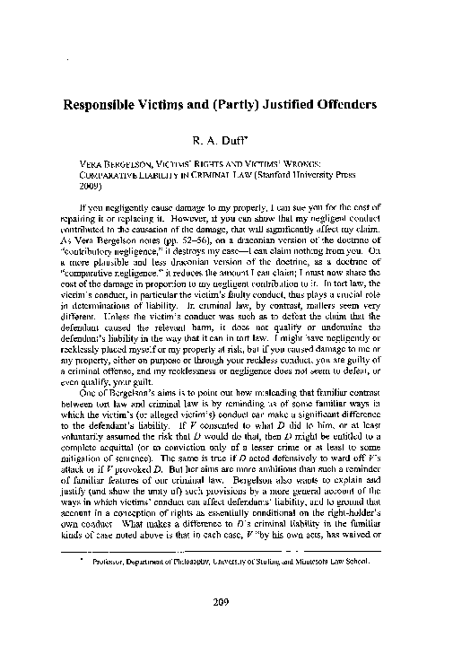 (PDF) Responsible Victims and (Partly) Justified Offenders review of ...