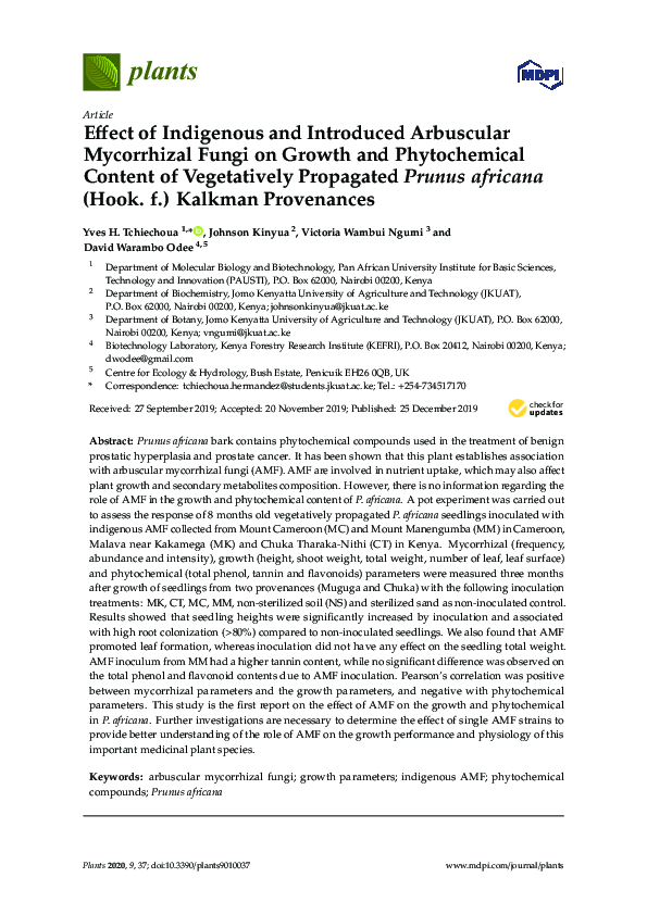 (PDF) Effect of Indigenous and Introduced Arbuscular Mycorrhizal Fungi