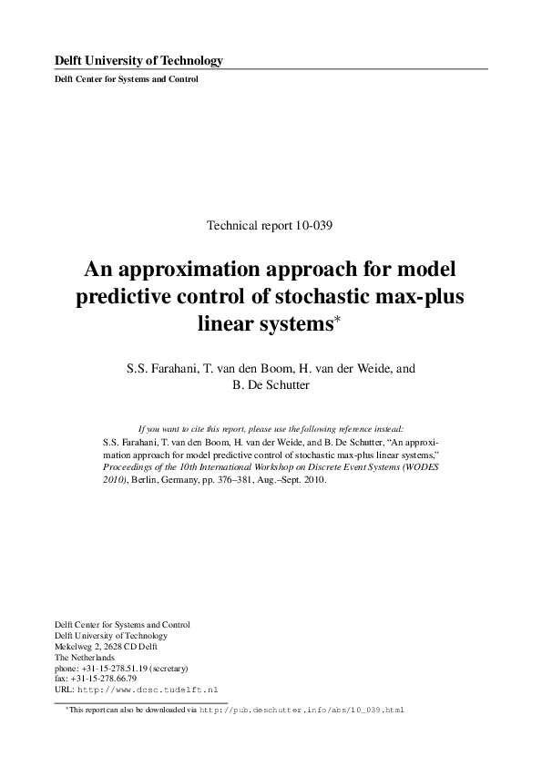 (PDF) An approximation approach for model predictive control of ...